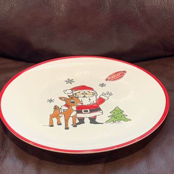 Santa & Rudolph Ceramic Dinner Plate - Rudolph the Red-Nosed Reindeer Collection - Picture 4 of 6